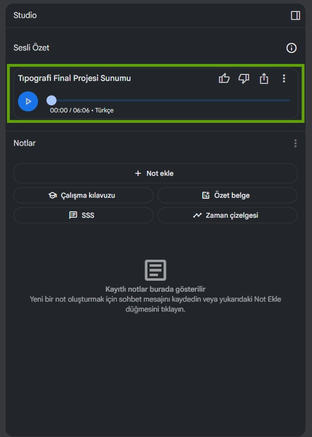 Yapay Zeka İle Podcast Yap! sonuncu adım